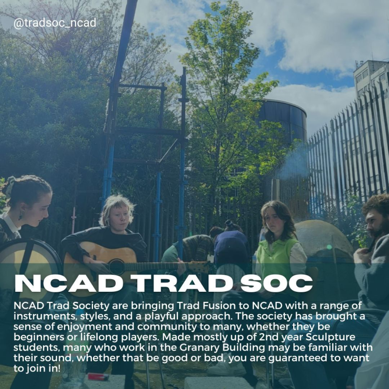 NCAD Trad Society are bringing Trad Fusion to NCAD with a range of instruments, styles and a playful approach.