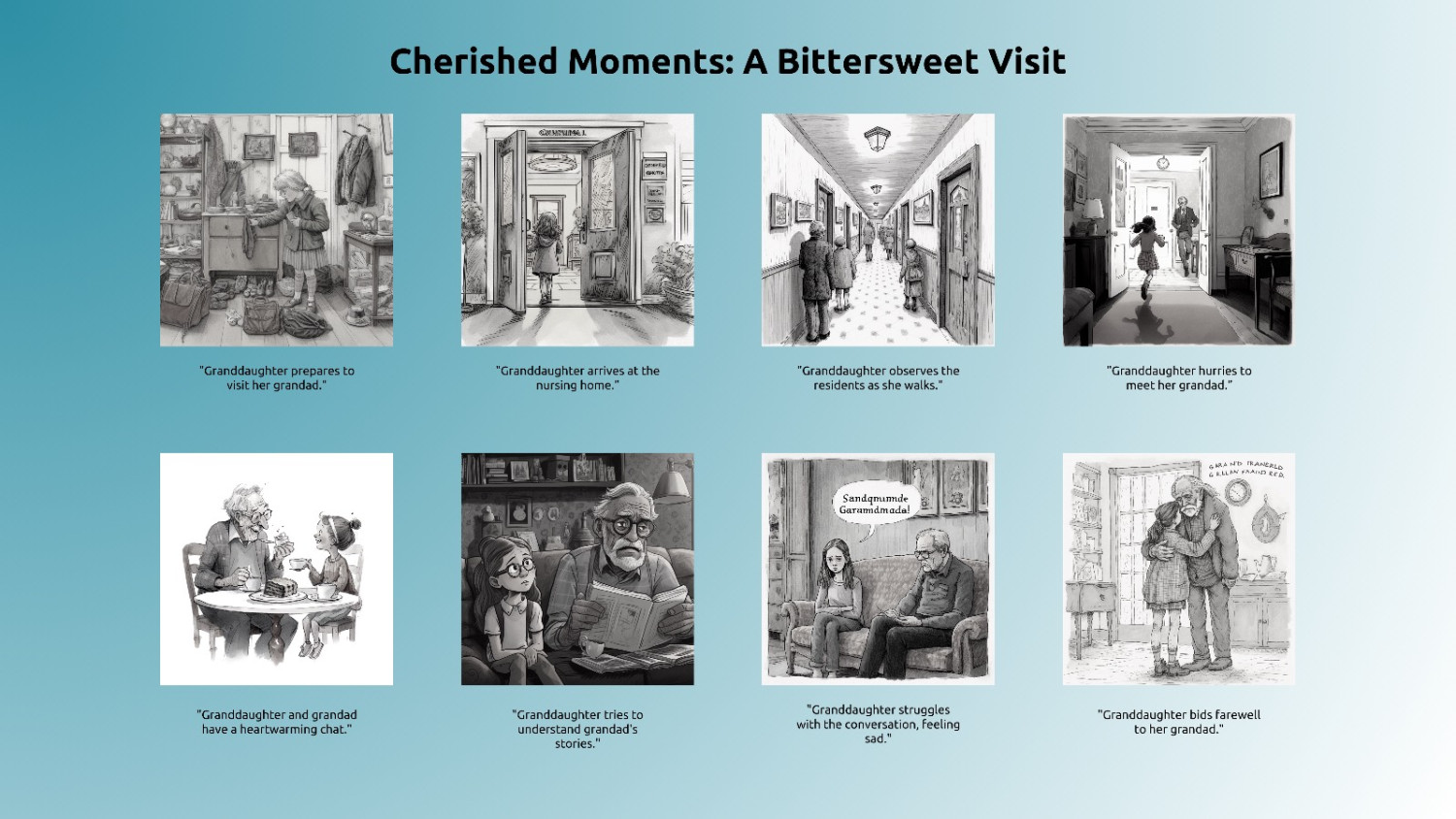 *Cherished Moments: A Bittersweet Visit*, Midjourney generated