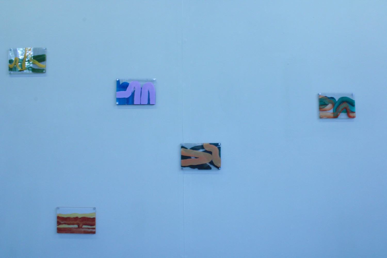 Perspex paintings, Final Installation, 10 x 15cm