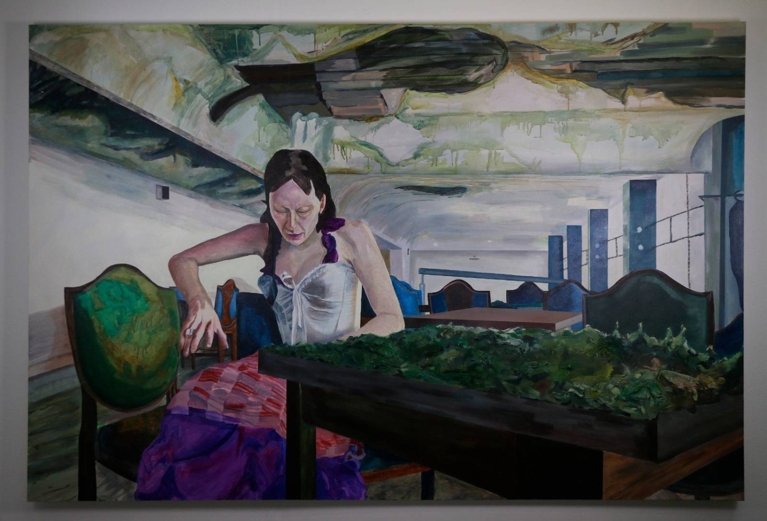 *Solid matter flickering in broad daylight*, Oil & acrylic on canvas, 140 x 210cm