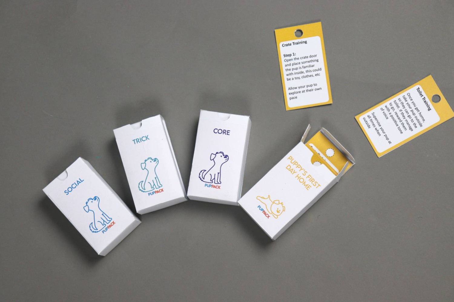 The current *Pup Pack* includes a 'Puppy's first day home' pack, to help owners ease their new friend into their home.