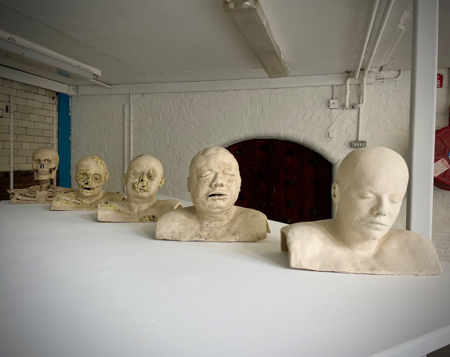 *The Natural Law*, ceramic, glass, expanding foam, installation view