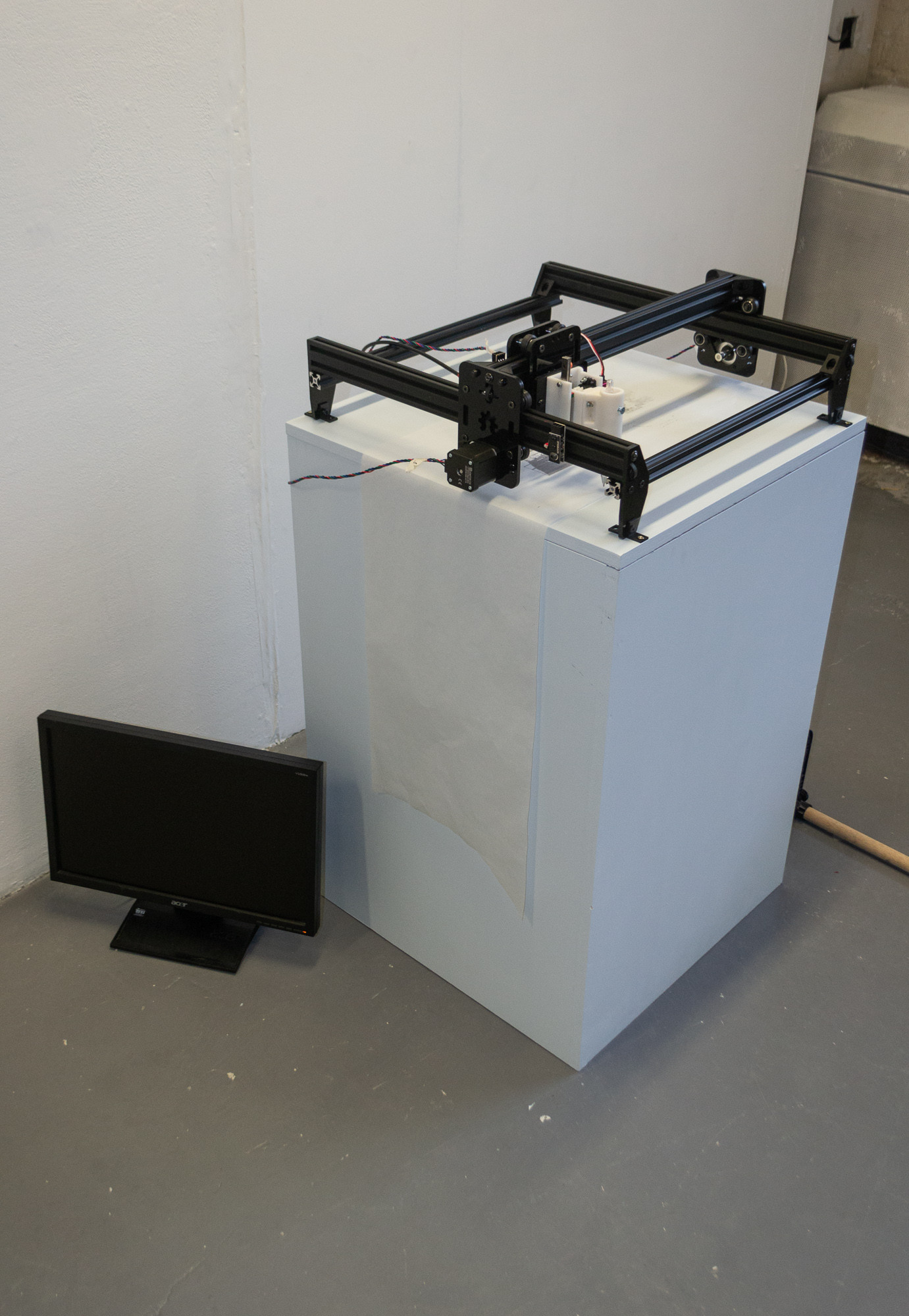 *Plotter*, installation view with screen