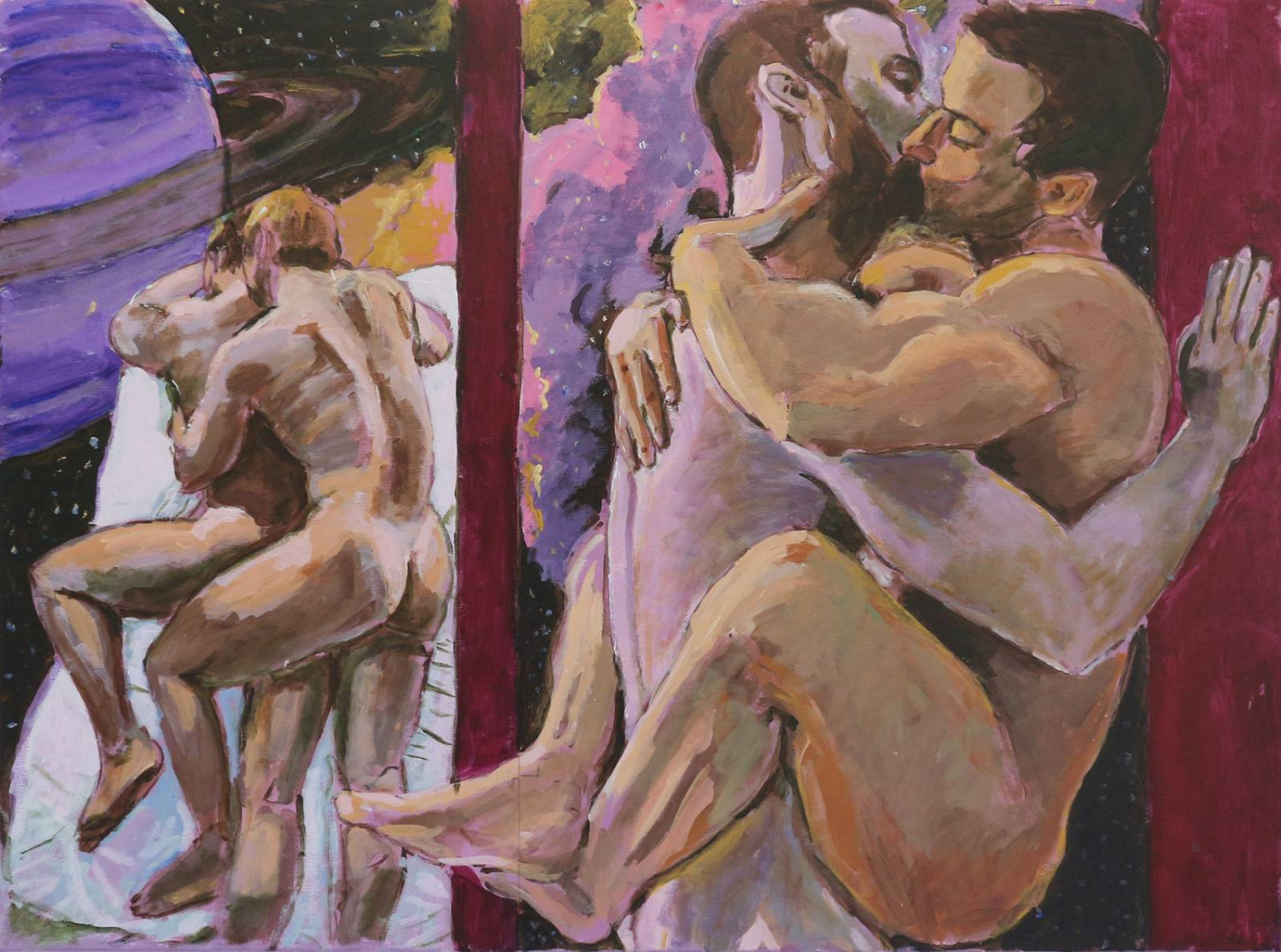 *The Kiss*, acrylic on canvas,  90 x 120cm