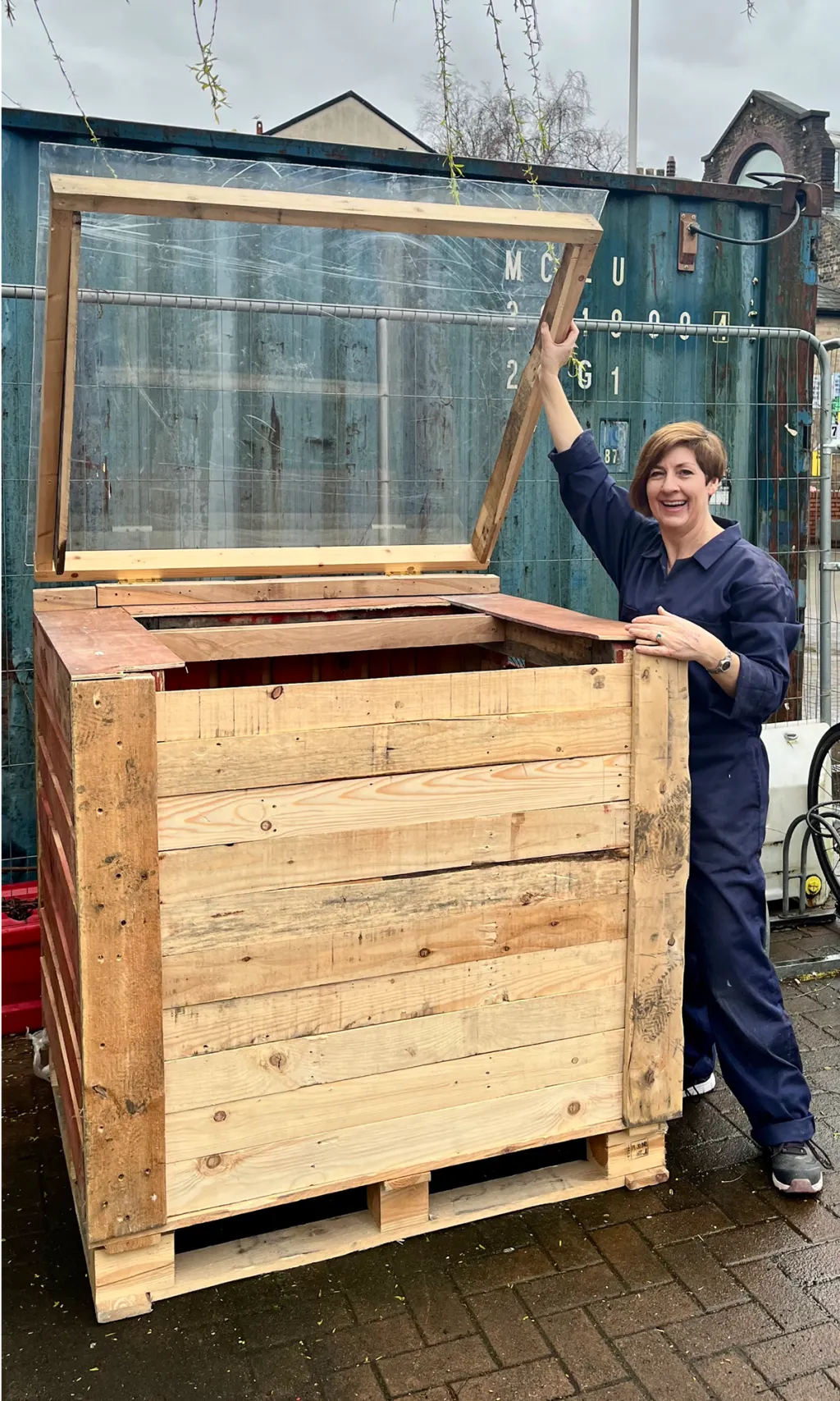 The first compost bin
