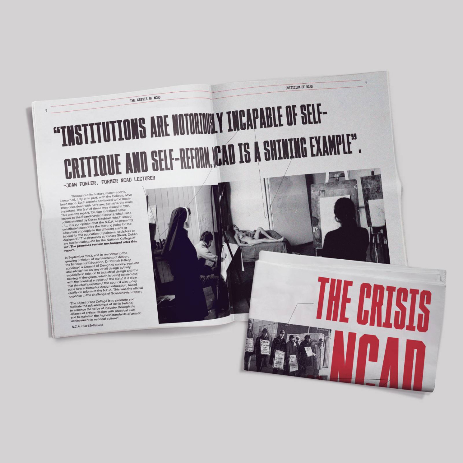 *The crisis of NCAD 1969-71*, publication, page spread