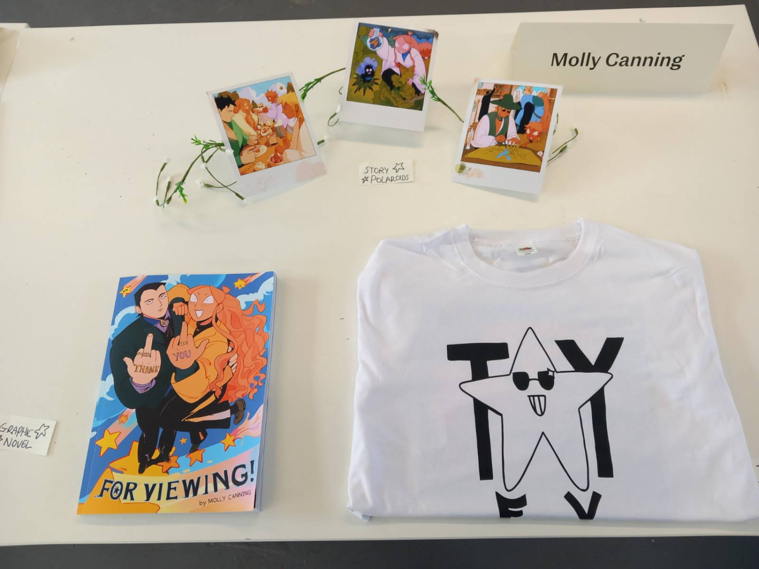 Graphic Novel, with merchandise