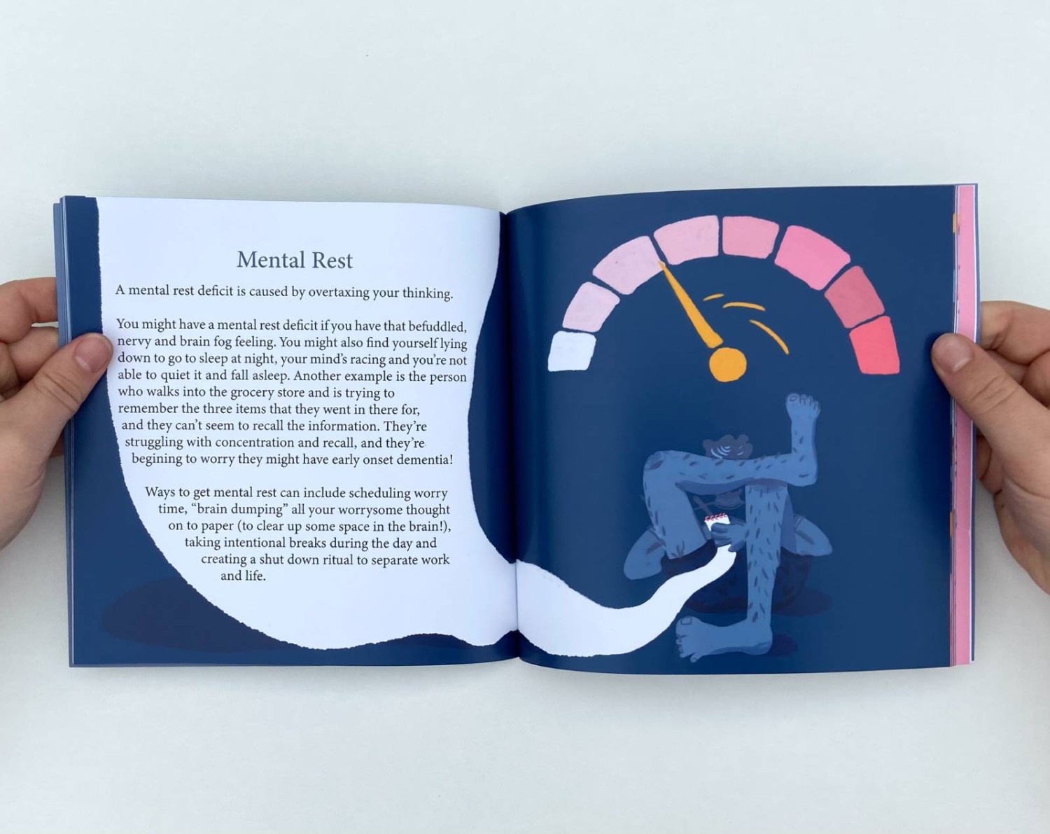 *Mental Rest*, digitally illustrated double page spread