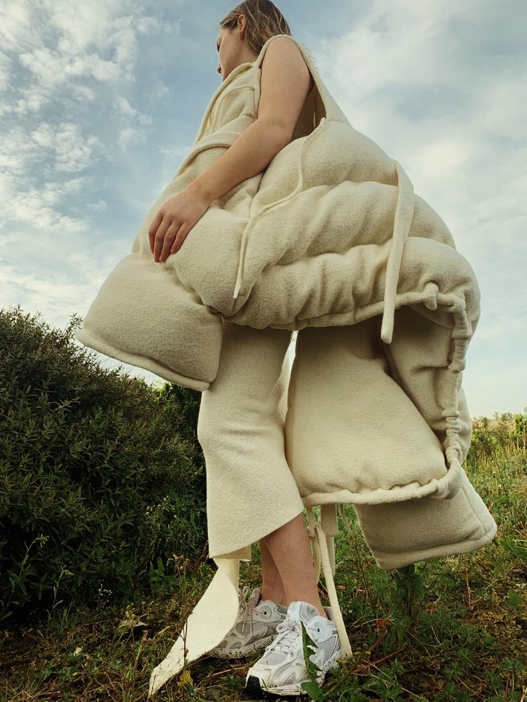 The oversized wool-walk puffer coat