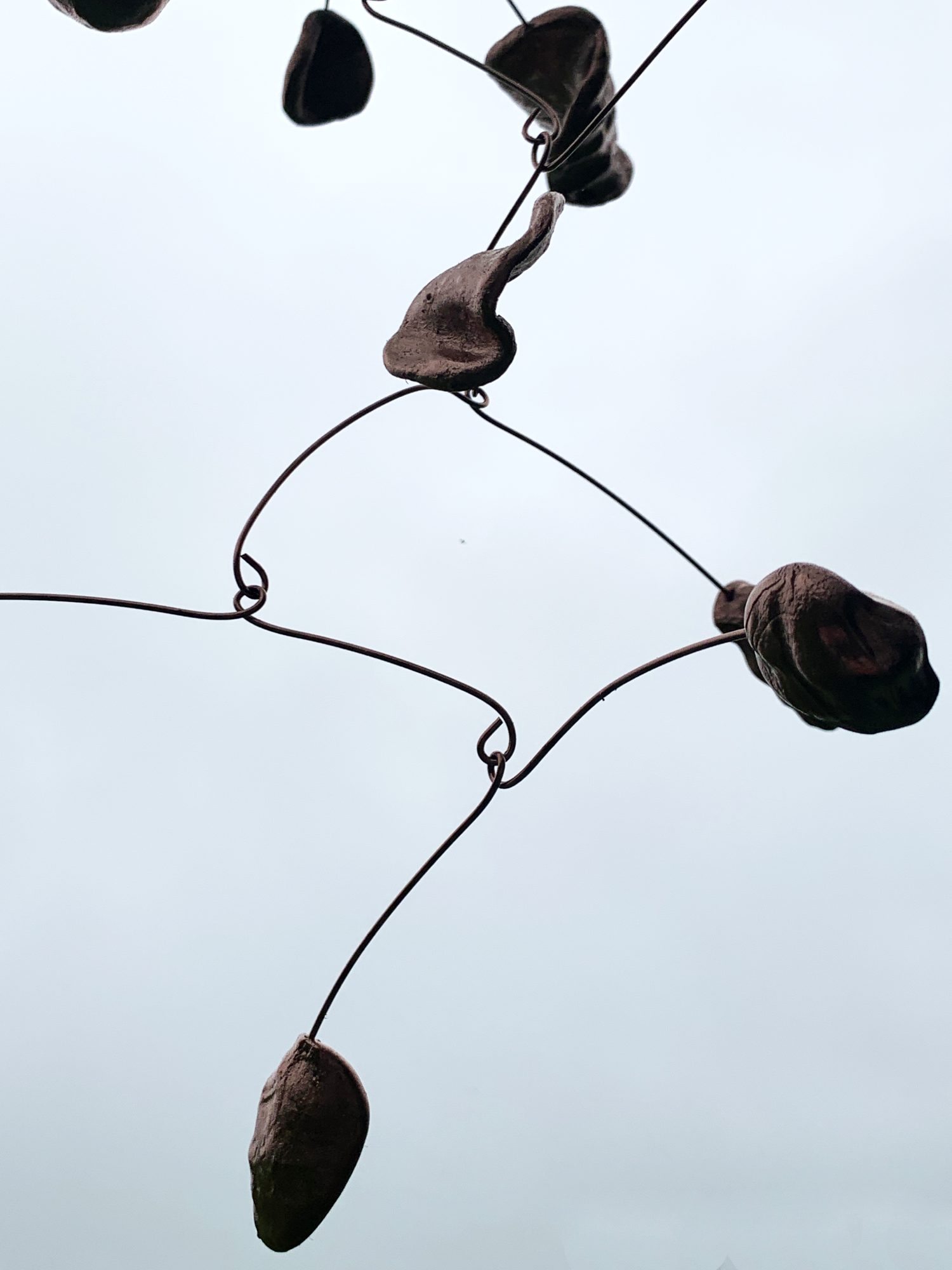 *Influence*, kinetic installation, wire and ceramic (detail)