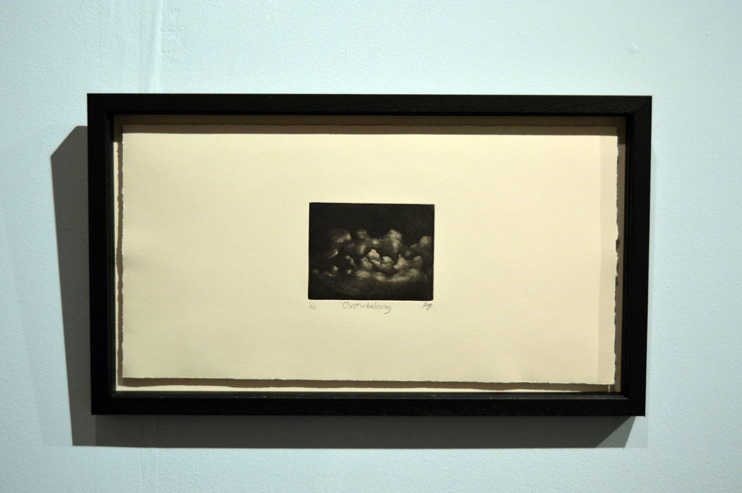 *Overwhelmed*, mezzotint etching on Fabriano paper, 20 x 40cm