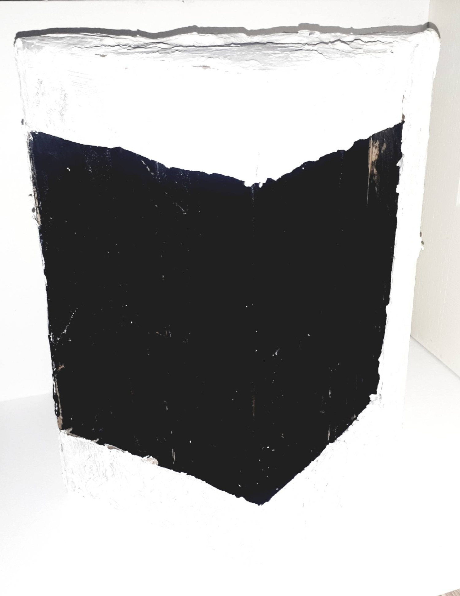 *untitled*, plaster, acrylics, cardboard, photographed in black & white