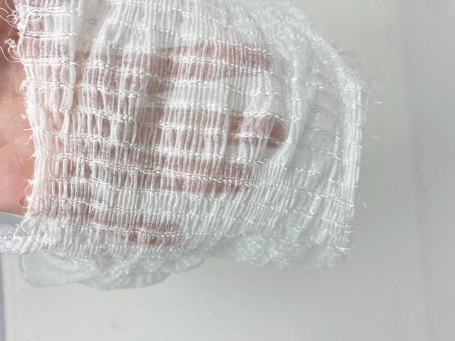 Transparent gathered fabric